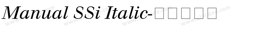 Manual SSi Italic字体转换